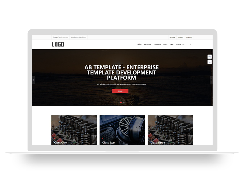 (自适应手机版)响应式五金外贸英文网站模板