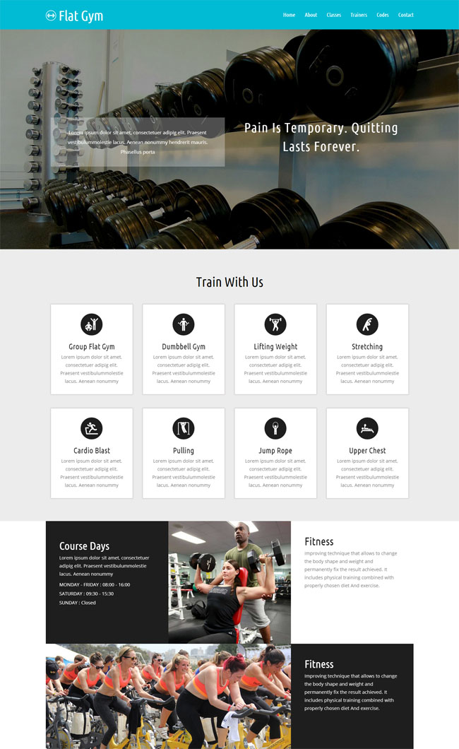 健身房锻炼CSS3网站模板