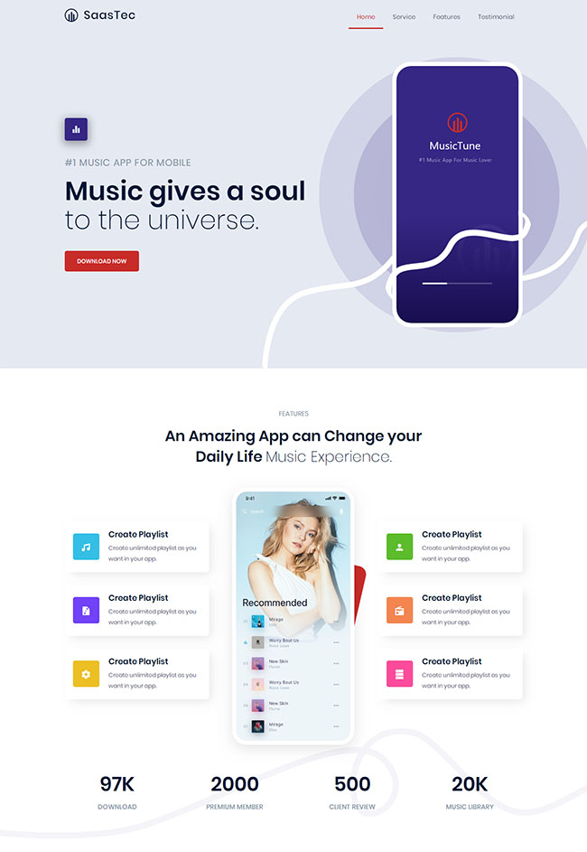 手机音乐app应用官网模板