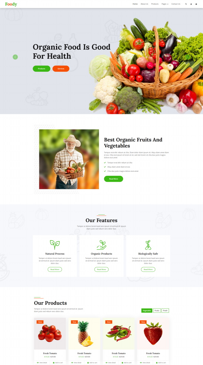 有机果蔬在线购物网站模板