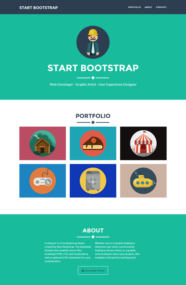 大气扁平风格bootstrap模板