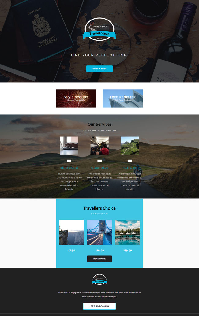 简洁大气旅行网页模板